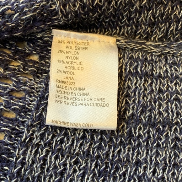 Carol Rose long dressy sweater. Navy blue and white - Picture 6 of 10